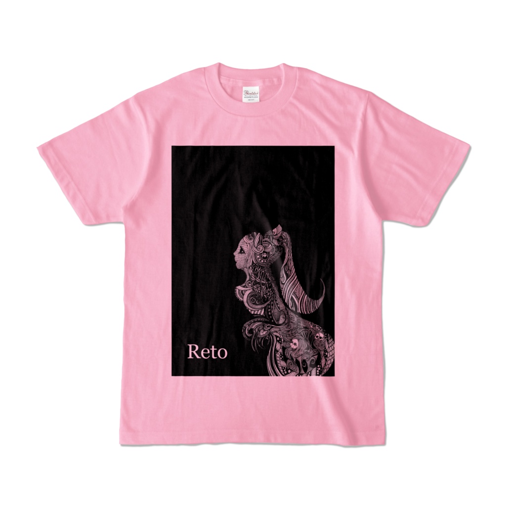 【Reto】MIIKE -Tシャツ -色- ピーチ- 正面プリント　/ [Reto] MIIKE -T-shirt -Color- Peach- Front print /