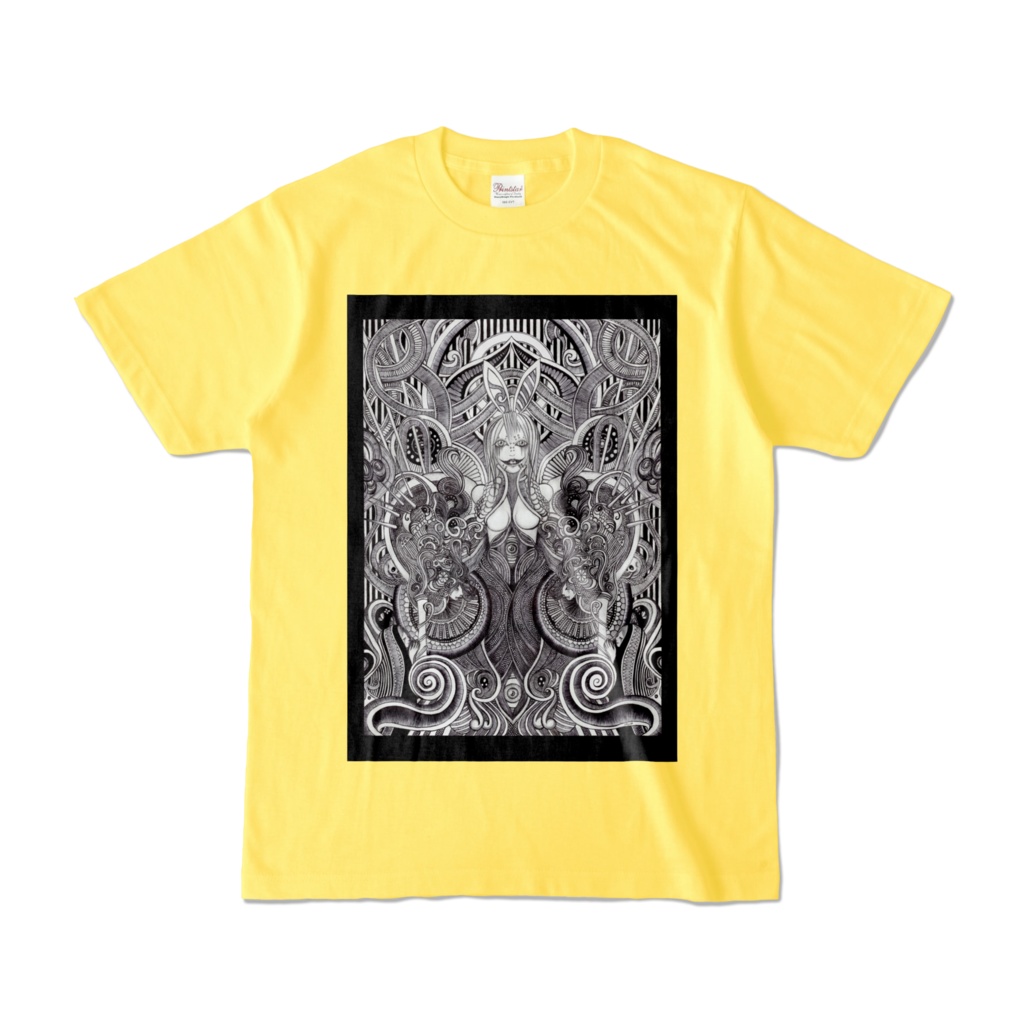 【Reto】Rabbit -Tシャツ -色- イエロー黄色- フルカラー正面プリント　/ [Reto] Rabbit -T-shirt -Color- Yellow-Full color front print 