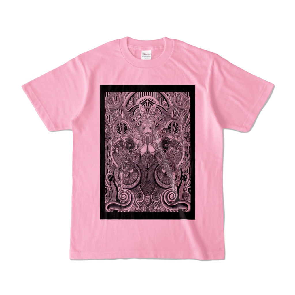 【Reto】Rabbit -Tシャツ -色- ピーチ- 正面プリント　/  [Reto] Rabbit -T-shirt -Color- Peach- Front print /