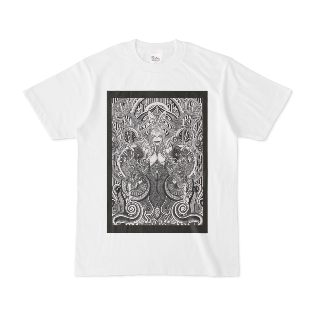 【Reto】Rabbit -Tシャツ -色- 白 ホワイト- 正面プリント　/  [Reto] Rabbit -T-shirt -Color-White- Front print /