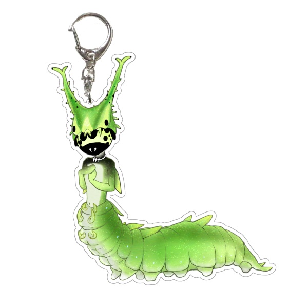 オオムラサキのイモムシ　アクリルキーホルダー