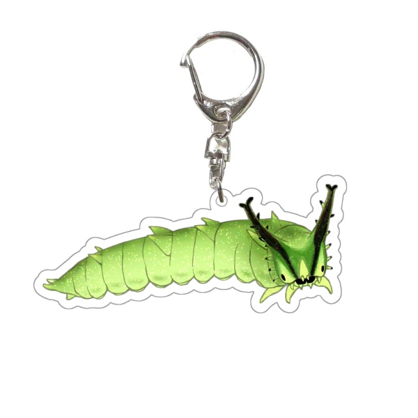 オオムラサキのイモムシ②　アクリルキーホルダー