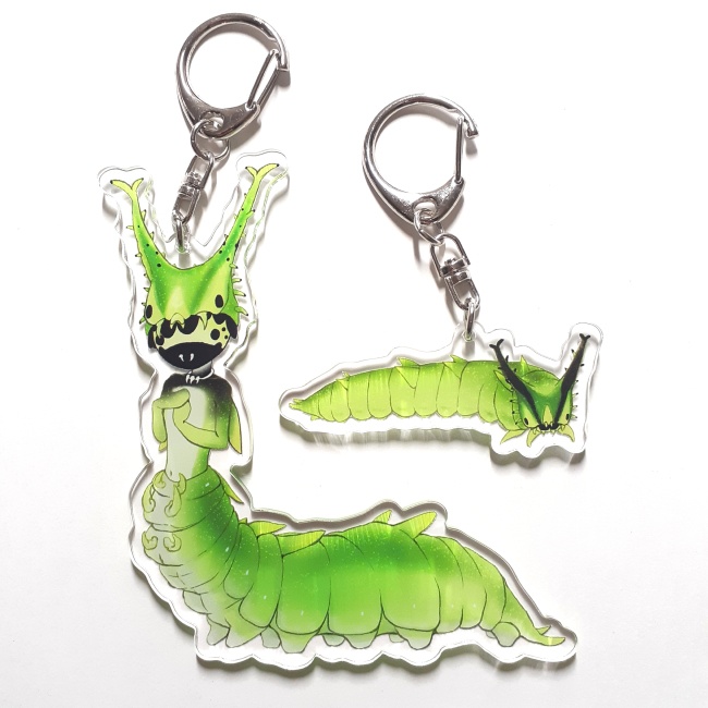 オオムラサキ芋虫３　アクキーセット