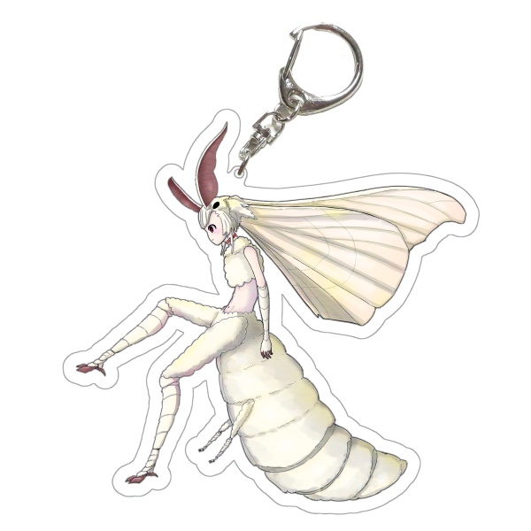 カイコ・蚕　アクリルキーホルダー