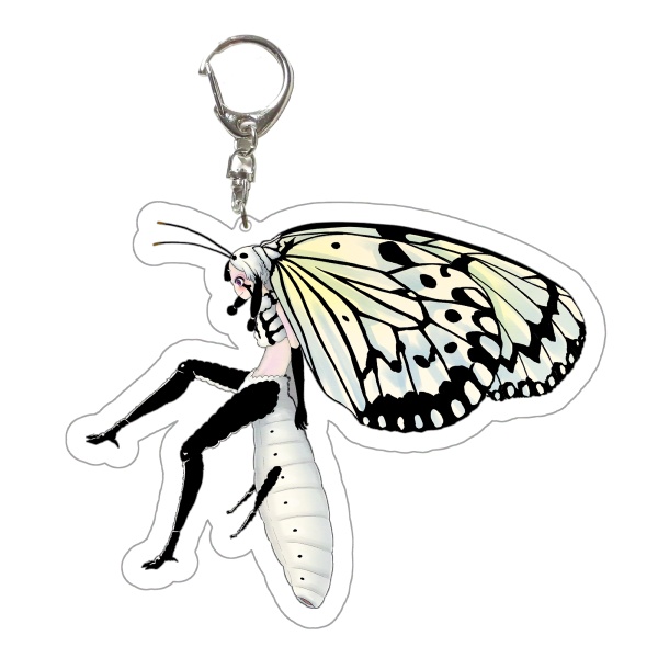 オオゴマダラの成虫　アクリルキーホルダー　