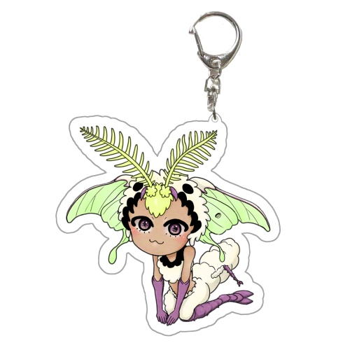 オオミズアオ　擬人化成虫　アクリルキーホルダー