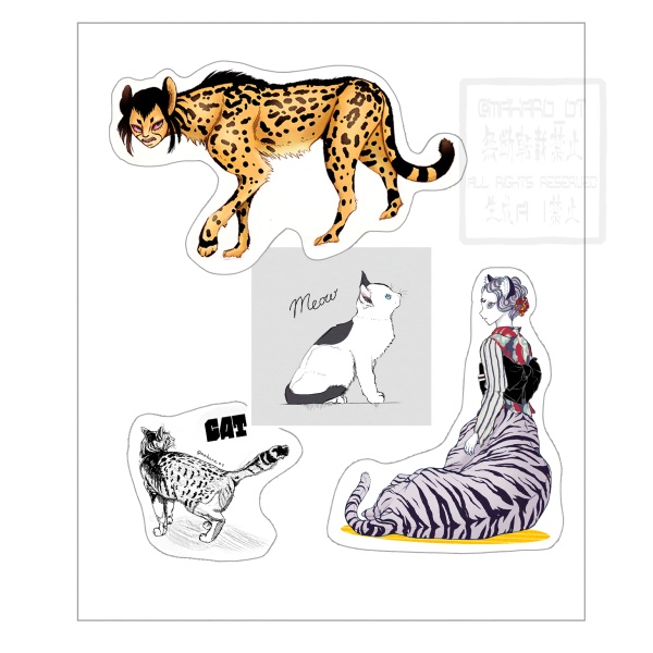ネコ・猫科 ステッカーセット