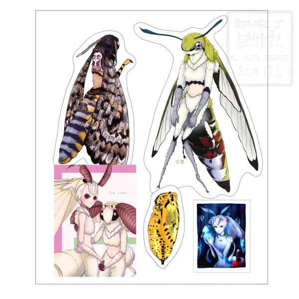 蛾擬人化 ステッカーセット