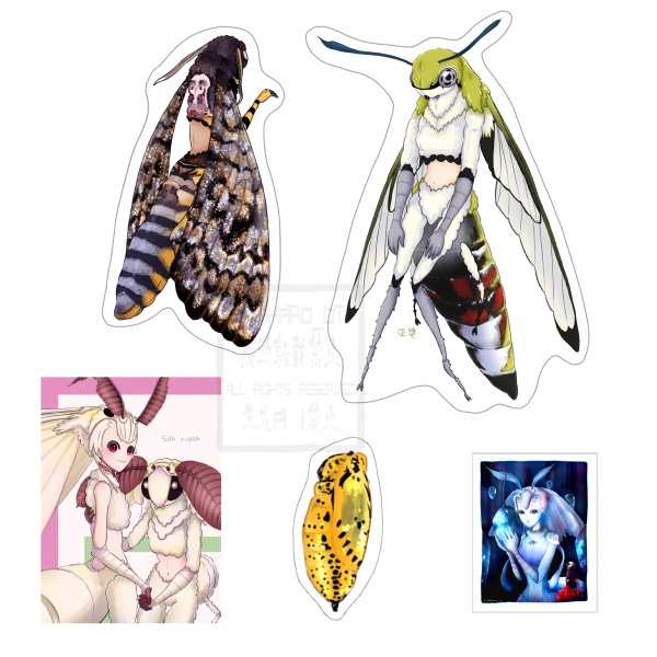 蛾擬人化 ステッカーセット