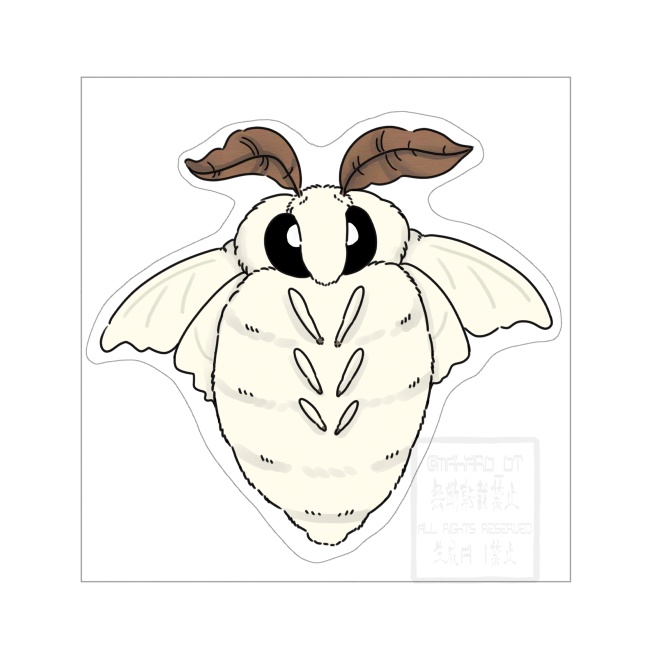 蚕・カイコ　ステッカー