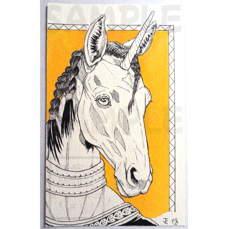 ユニコーン獣人 原画・ドローイング③