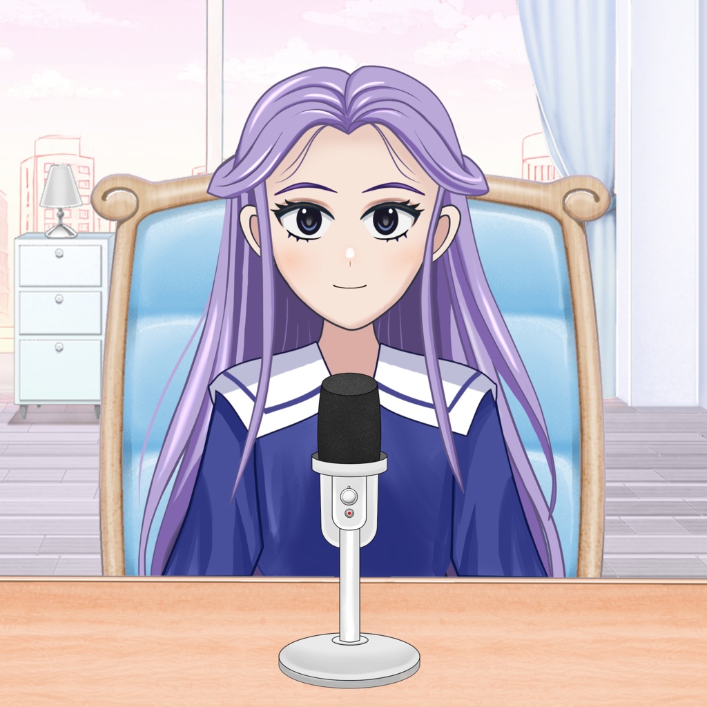 Basic Black and White Microphone VTuber Asset