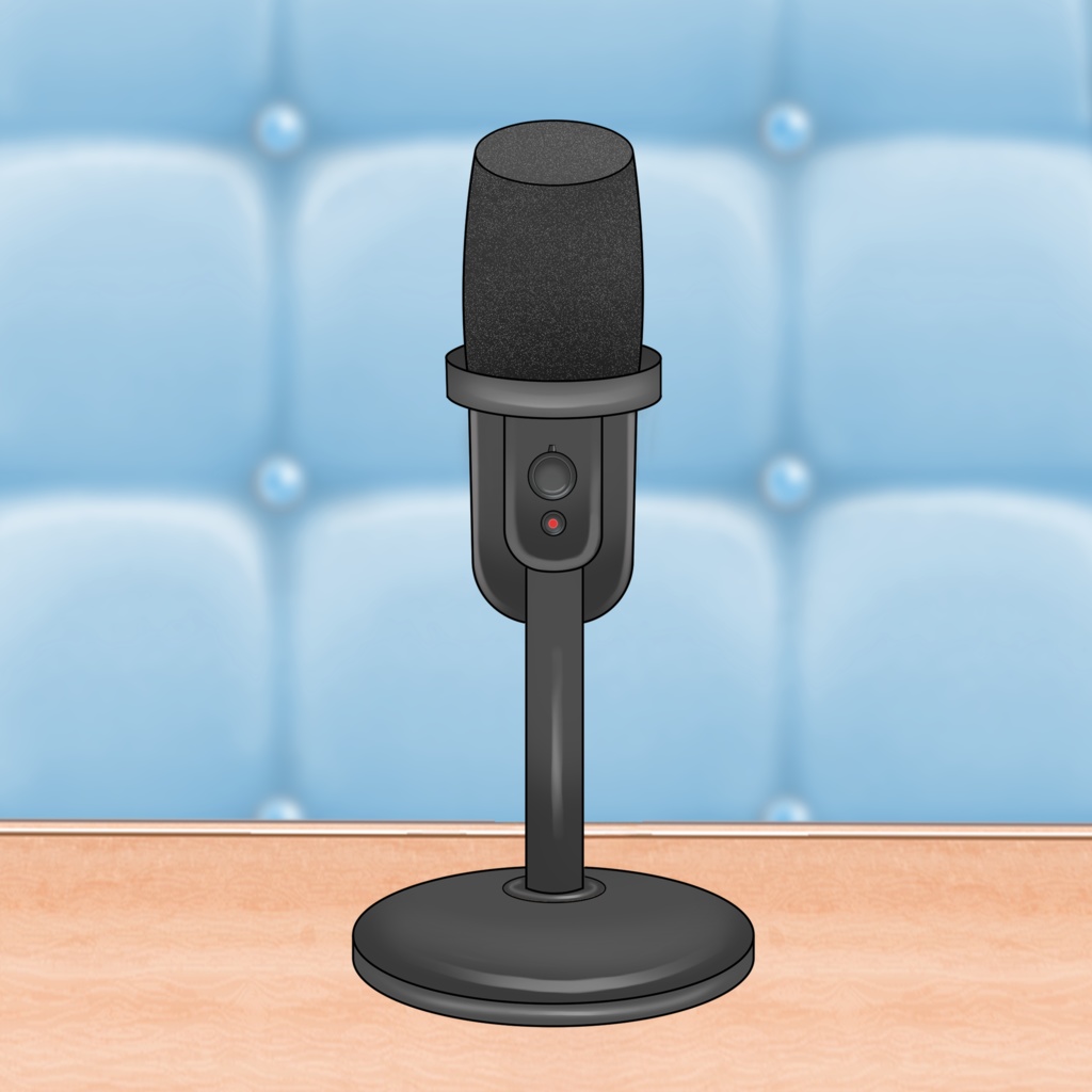 Basic Black and White Microphone VTuber Asset