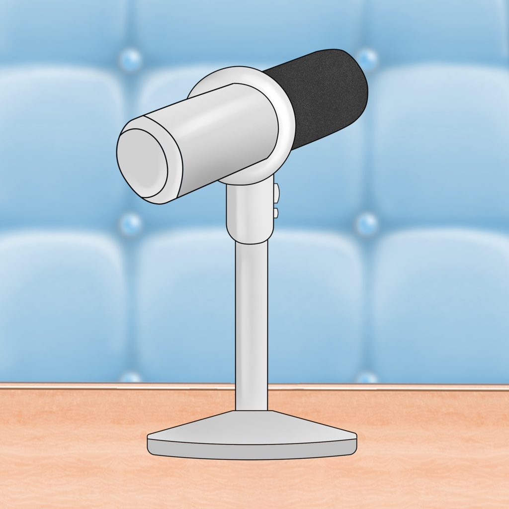 Basic Black and White Microphone VTuber Asset