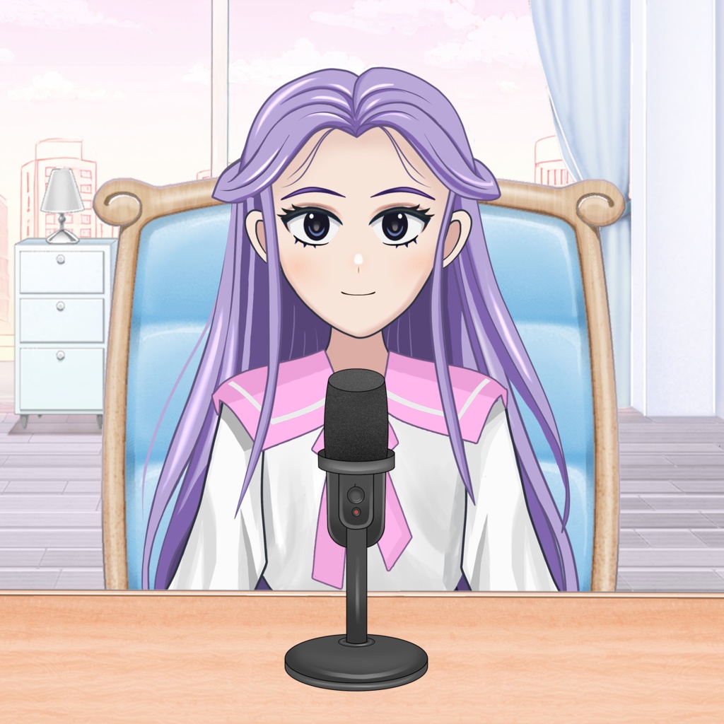 Basic Black and White Microphone VTuber Asset