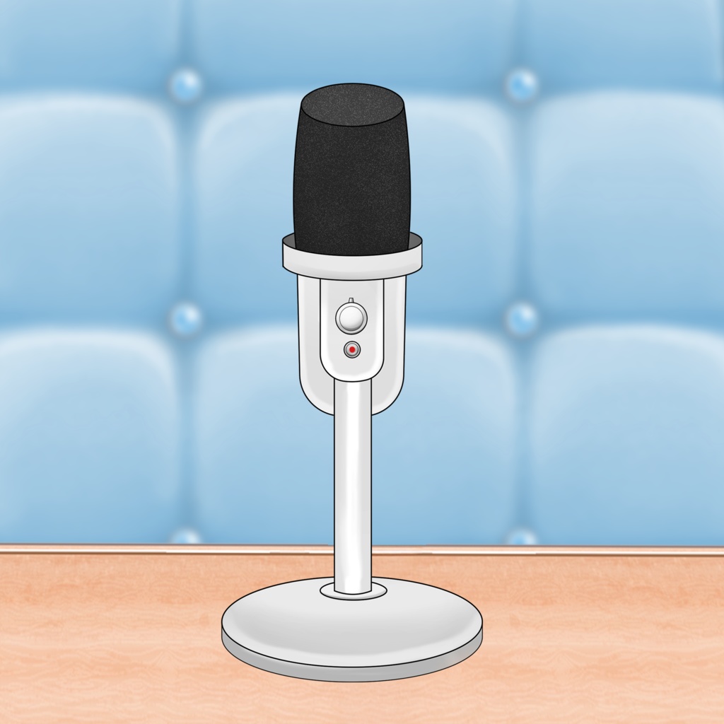 Basic Black and White Microphone VTuber Asset