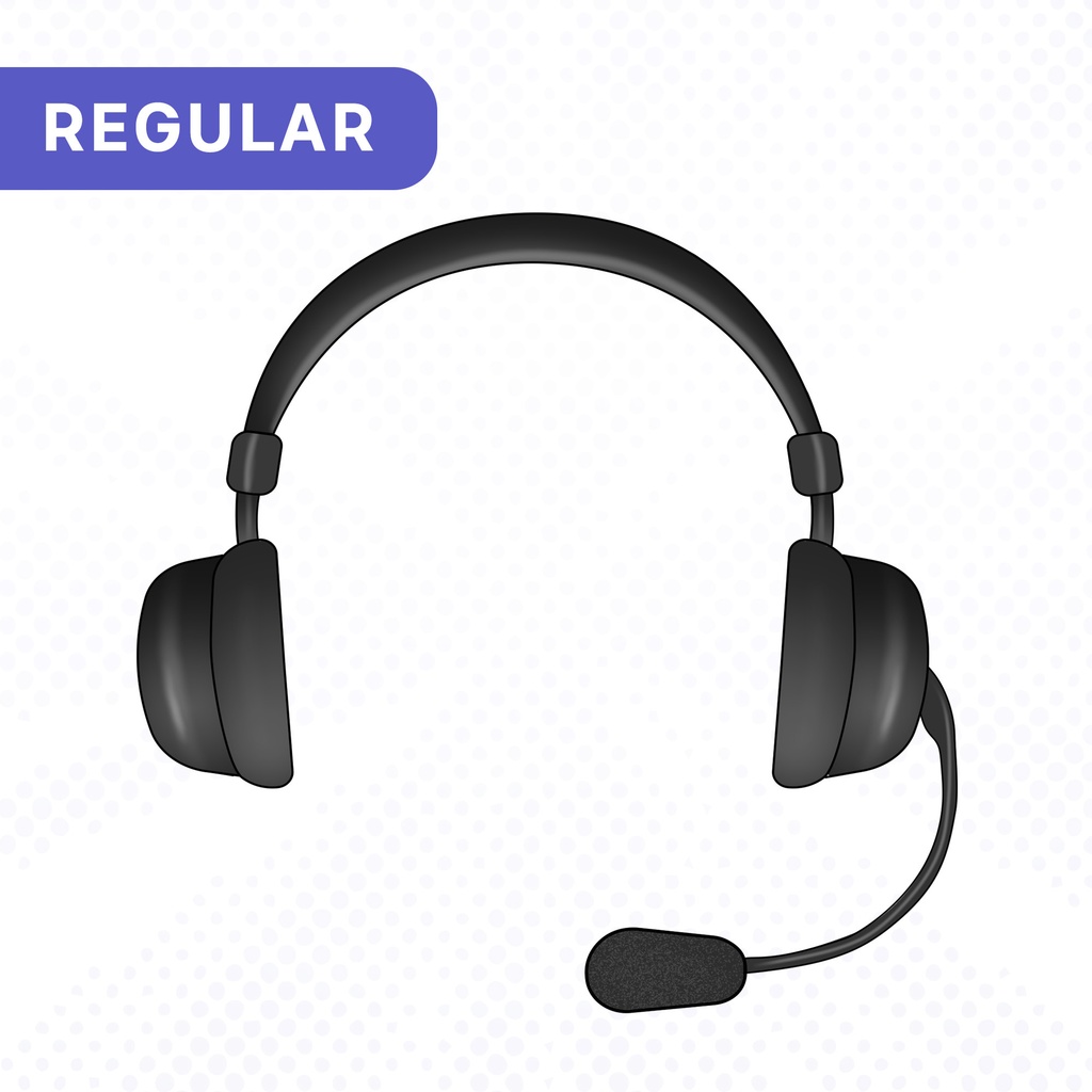 Basic Black Headphones VTuber Asset