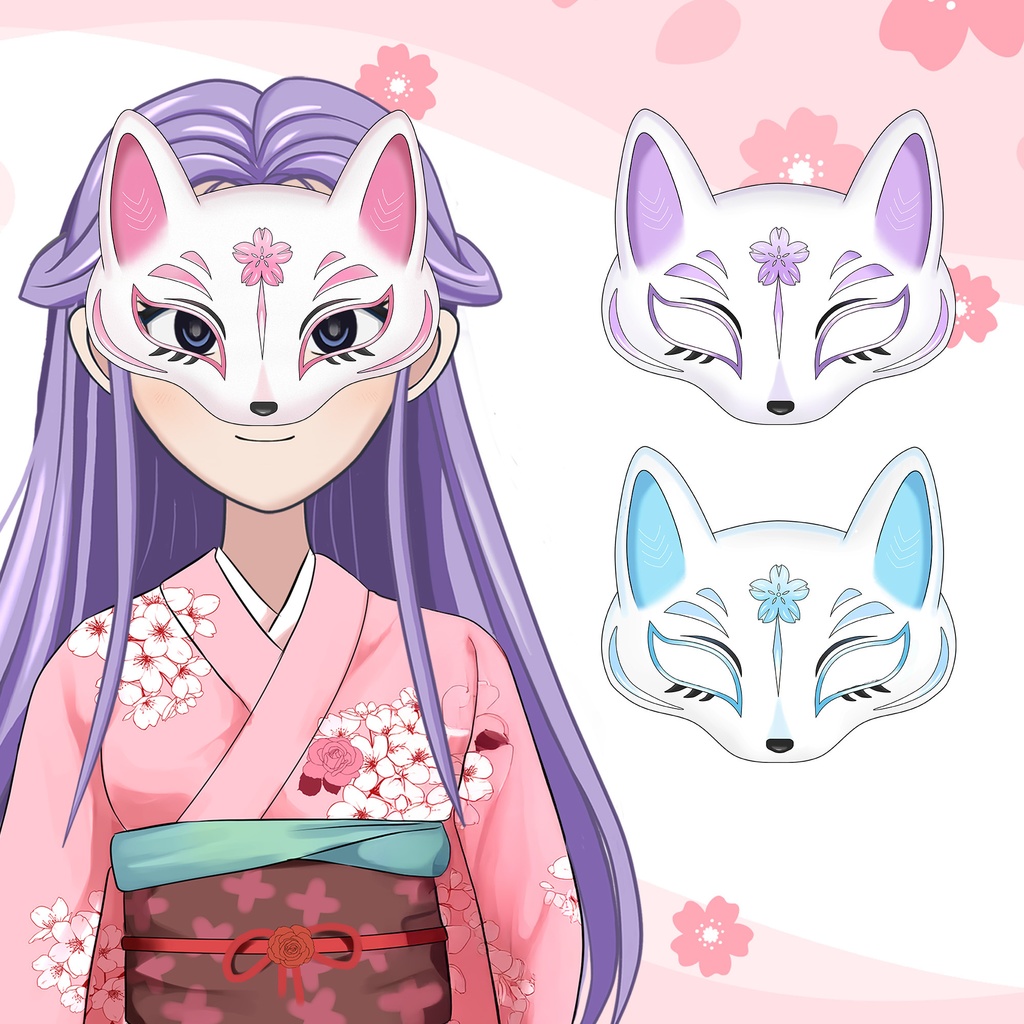Kawaii Pastel Kitsune Mask for VTubers
