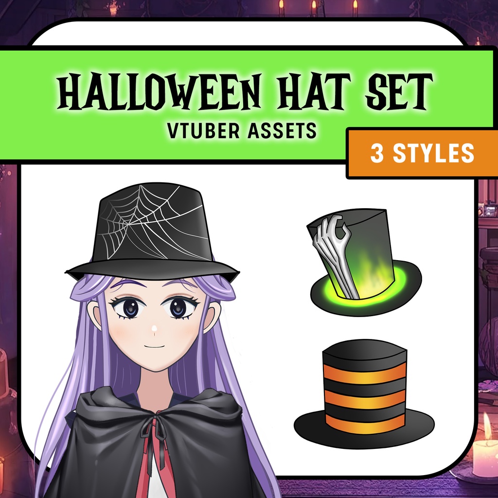 Halloween Hats Set VTuber Assets