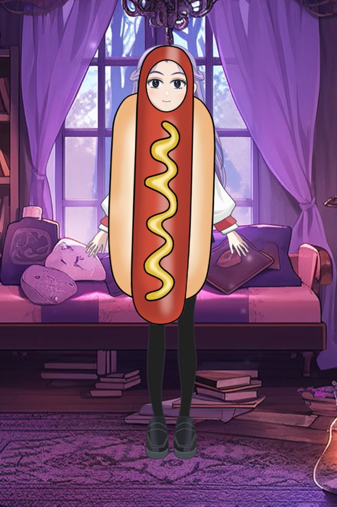 Halloween Hot Dog Costume VTuber Asset