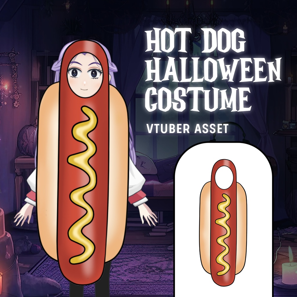 Halloween Hot Dog Costume VTuber Asset
