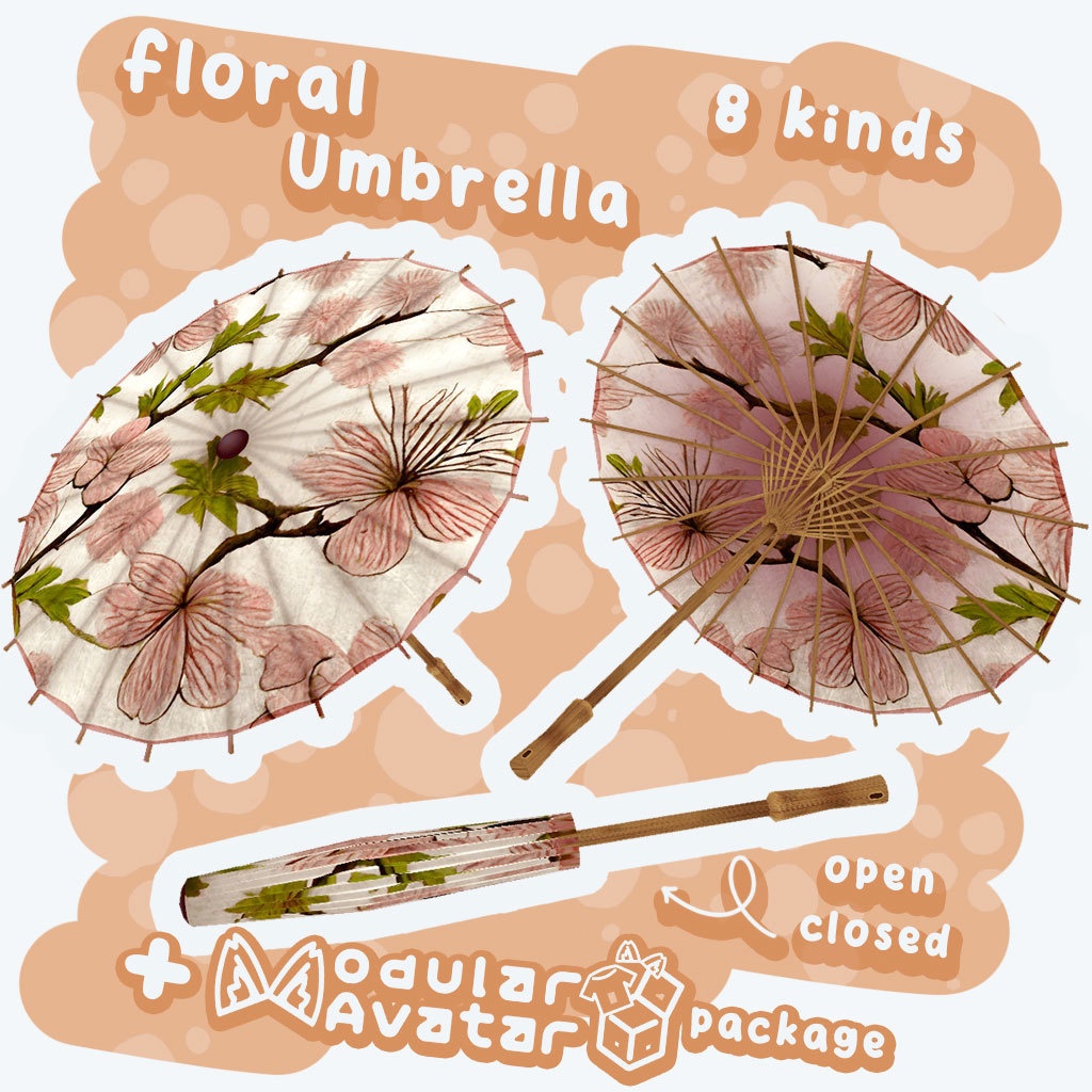 Floral Umbrellas - 8 kinds - フラワーパラソル8種