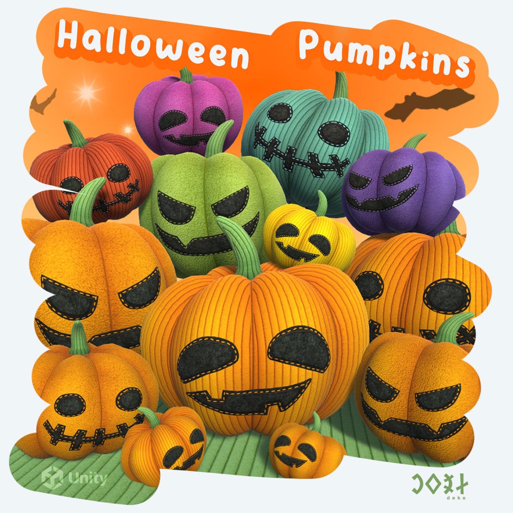 Plush Halloween Pumpkins - Animated - ハロウィンのカボチャ - アニメーション