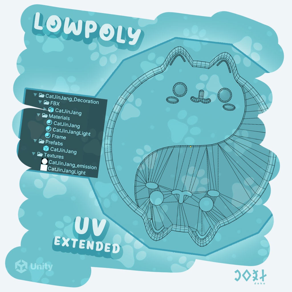 Yin-Yang Cat 3D Decoration - 陰陽キャット3Dデコレーション