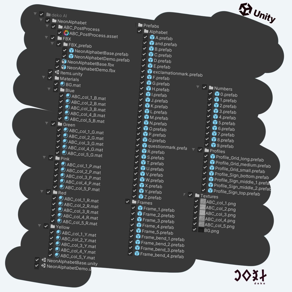 Neon Alphabet, Numbers, Sign profiles - ネオンアルファベット、数字、サインプロファイル