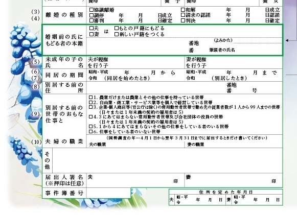 大人可愛い離婚届「ムスカリ」|シックで大人っぽい|PDFダウンロード