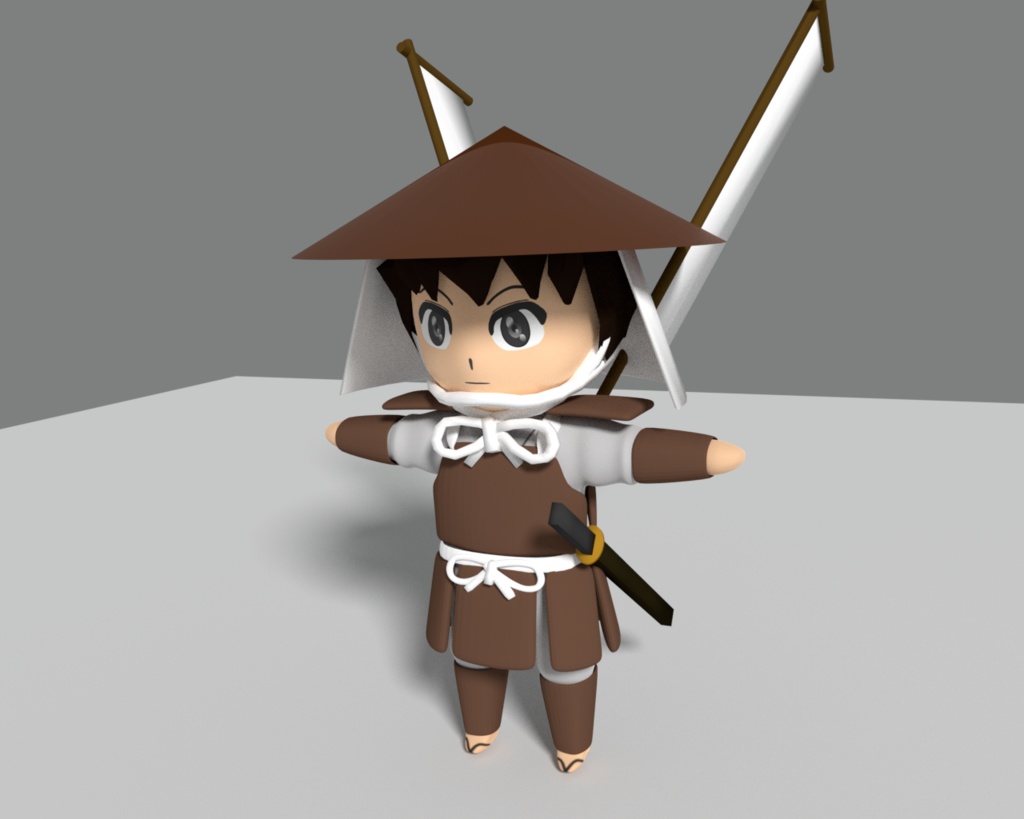 ちびキャラ戦国武将 02雑兵 Blender Si Labo Booth