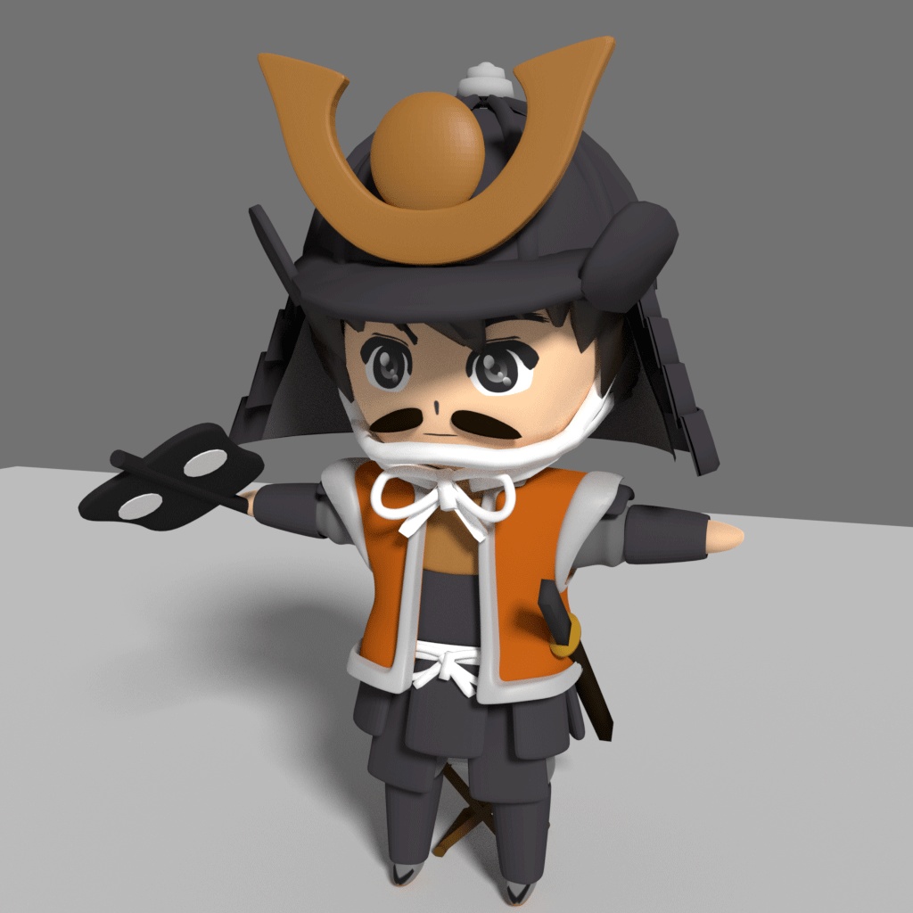 ちびキャラ戦国武将 03大将 Blender Si Labo Booth