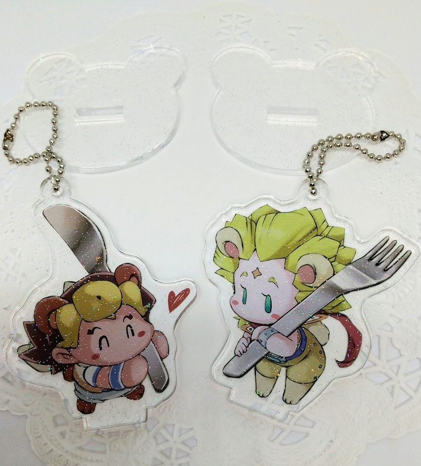 親友クマちゃん 一緒にご飯♥ラメアクスタキーホルダー