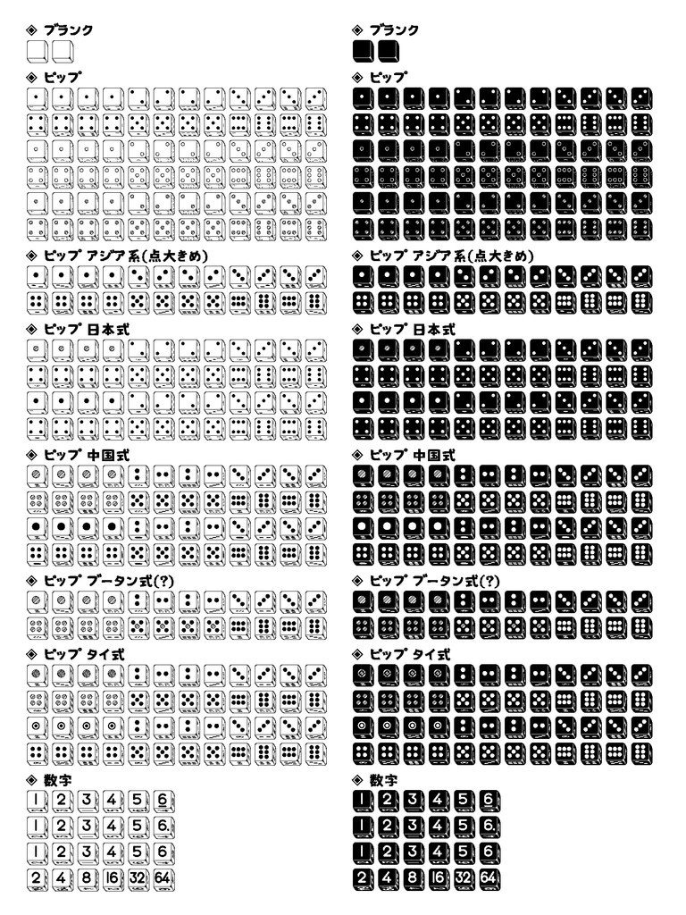波間のかけひきフォント集・さいころ玉手箱 プラトニカ
