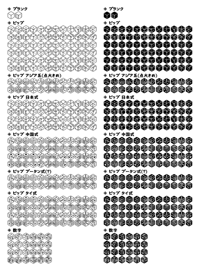 波間のかけひきフォント集・さいころ玉手箱 プラトニカ
