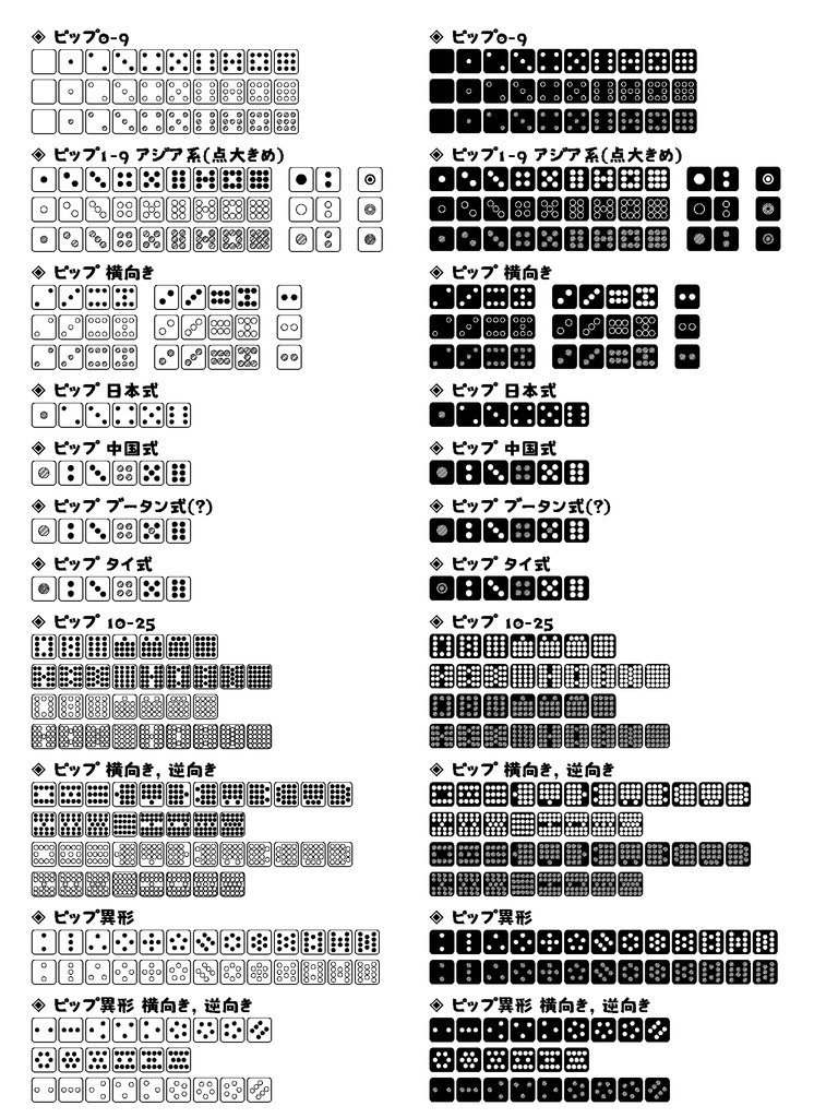 波間のかけひきフォント集・さいころ玉手箱 プラトニカ