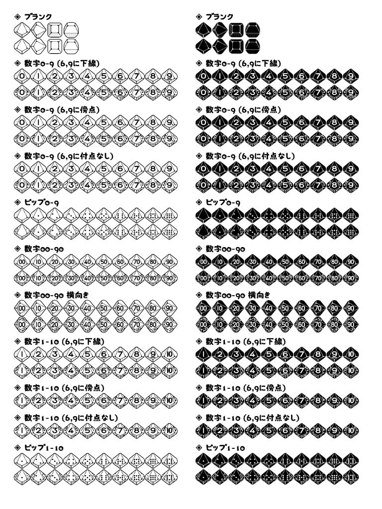 波間のかけひきフォント集・さいころ玉手箱 プラトニカ