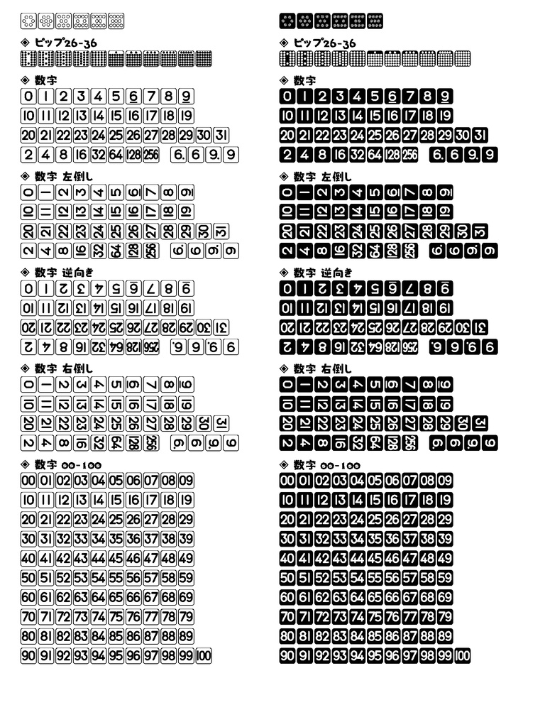 波間のかけひきフォント集・さいころ玉手箱 プラトニカ