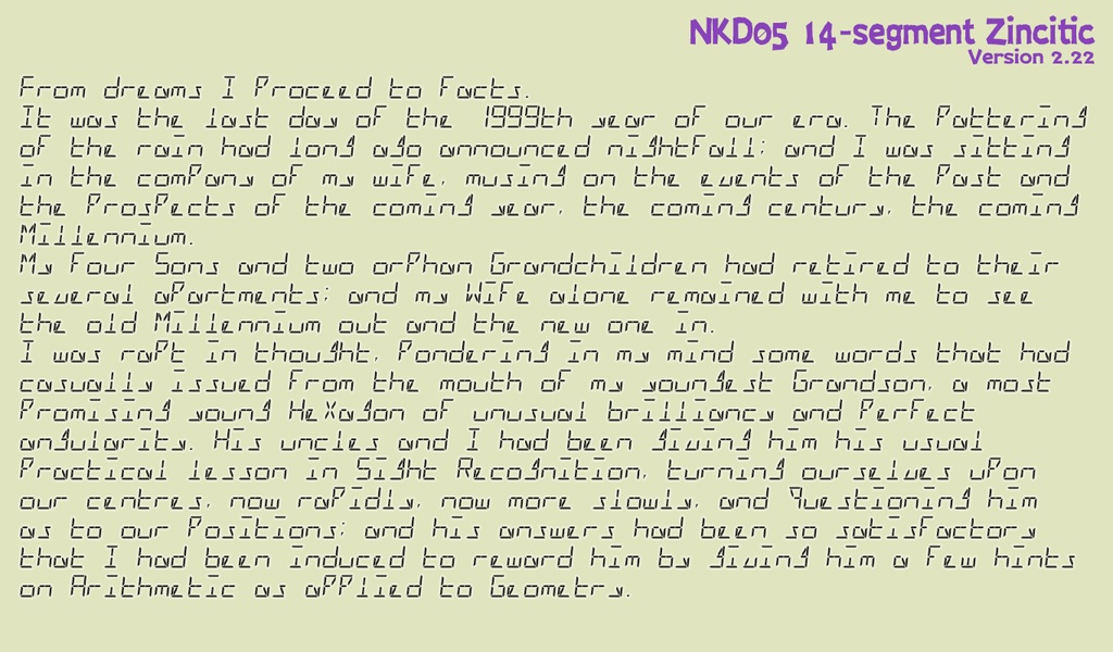 波間のかけひきフォント集・セグメント文字数字包