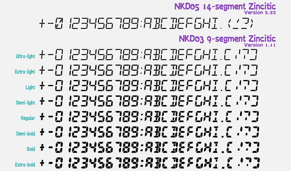 波間のかけひきフォント集・セグメント文字数字包