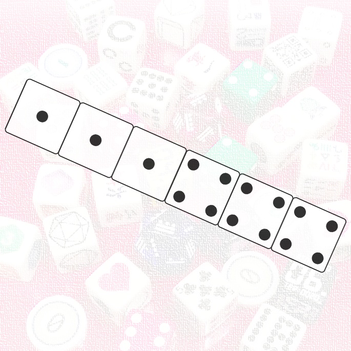 { 1, 1, 1, 4, 4, 4 } ダイス (1個)