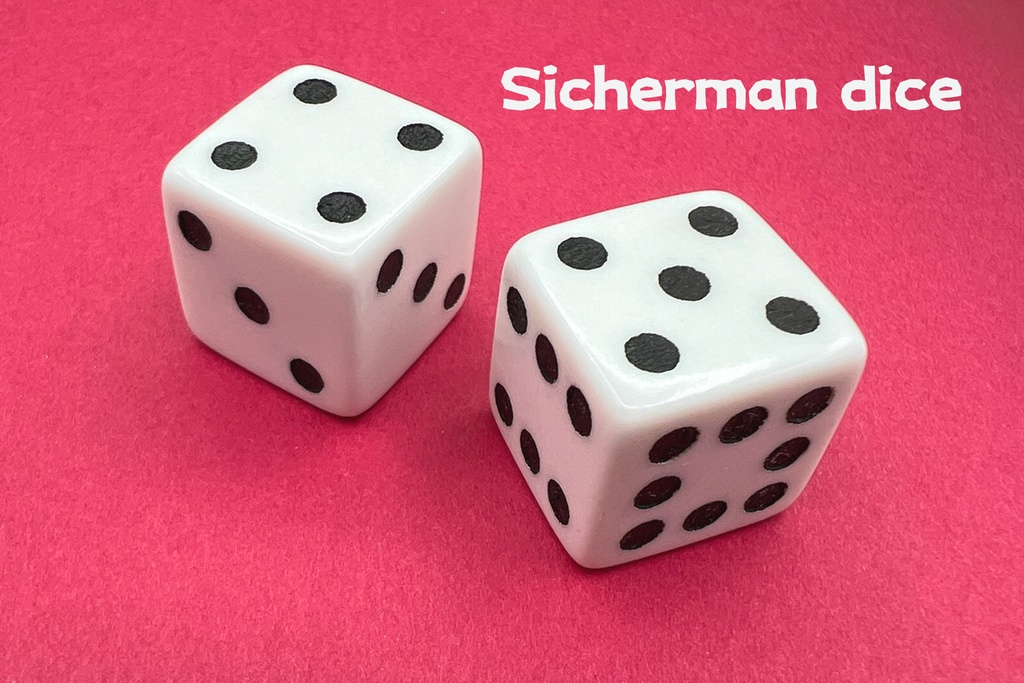 { 1, 2, 2, 3, 3, 4 } ダイス (シッカーマン・ダイス半双-A) (1個)