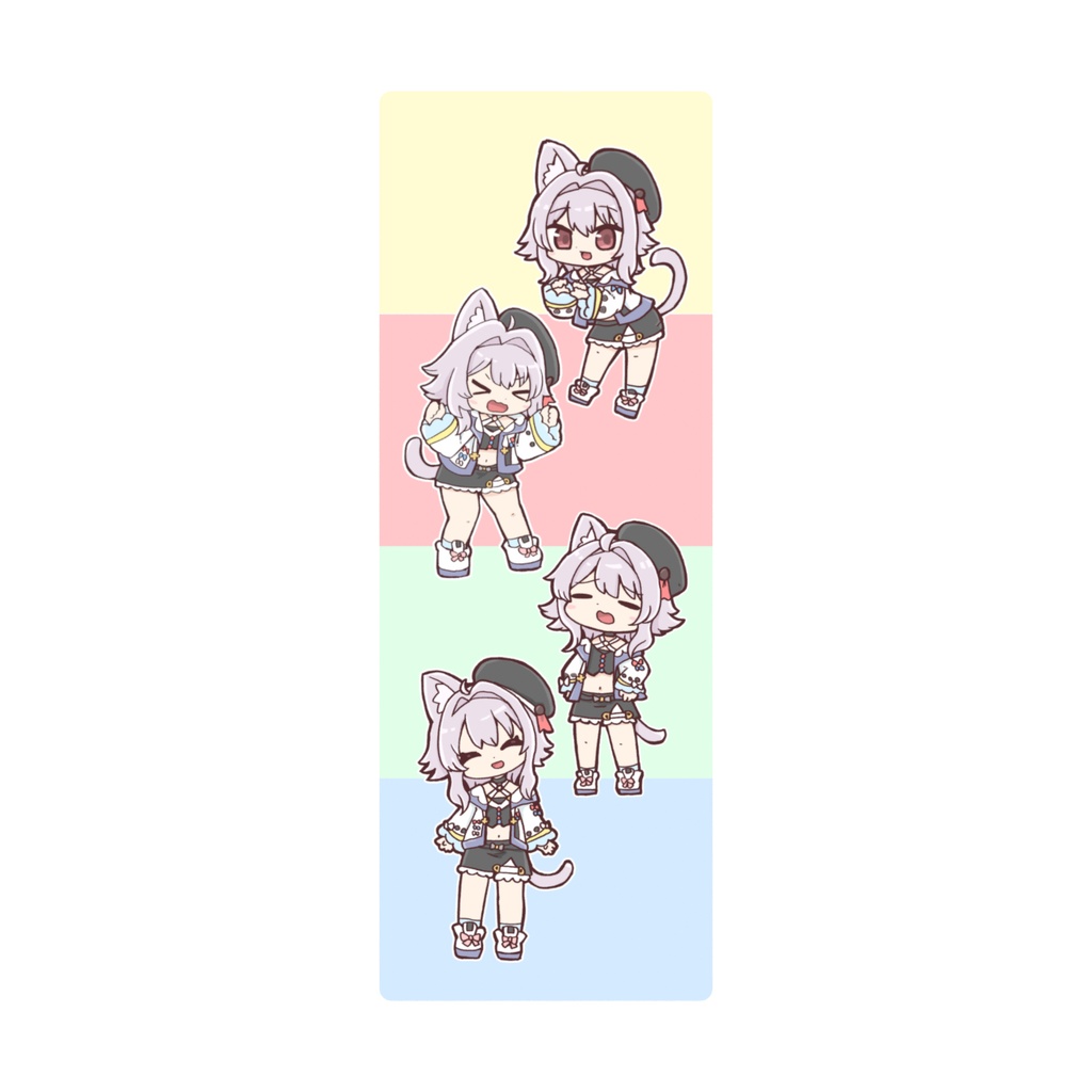 4カットキーホルダー チェリーポップイラスト