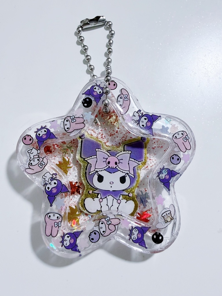 ハンドメイド クロミ&マイメロディ 星型レジンチャーム 二重デザイン