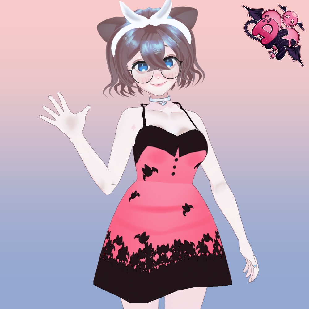 [Free] Pink and Black Bat Dress