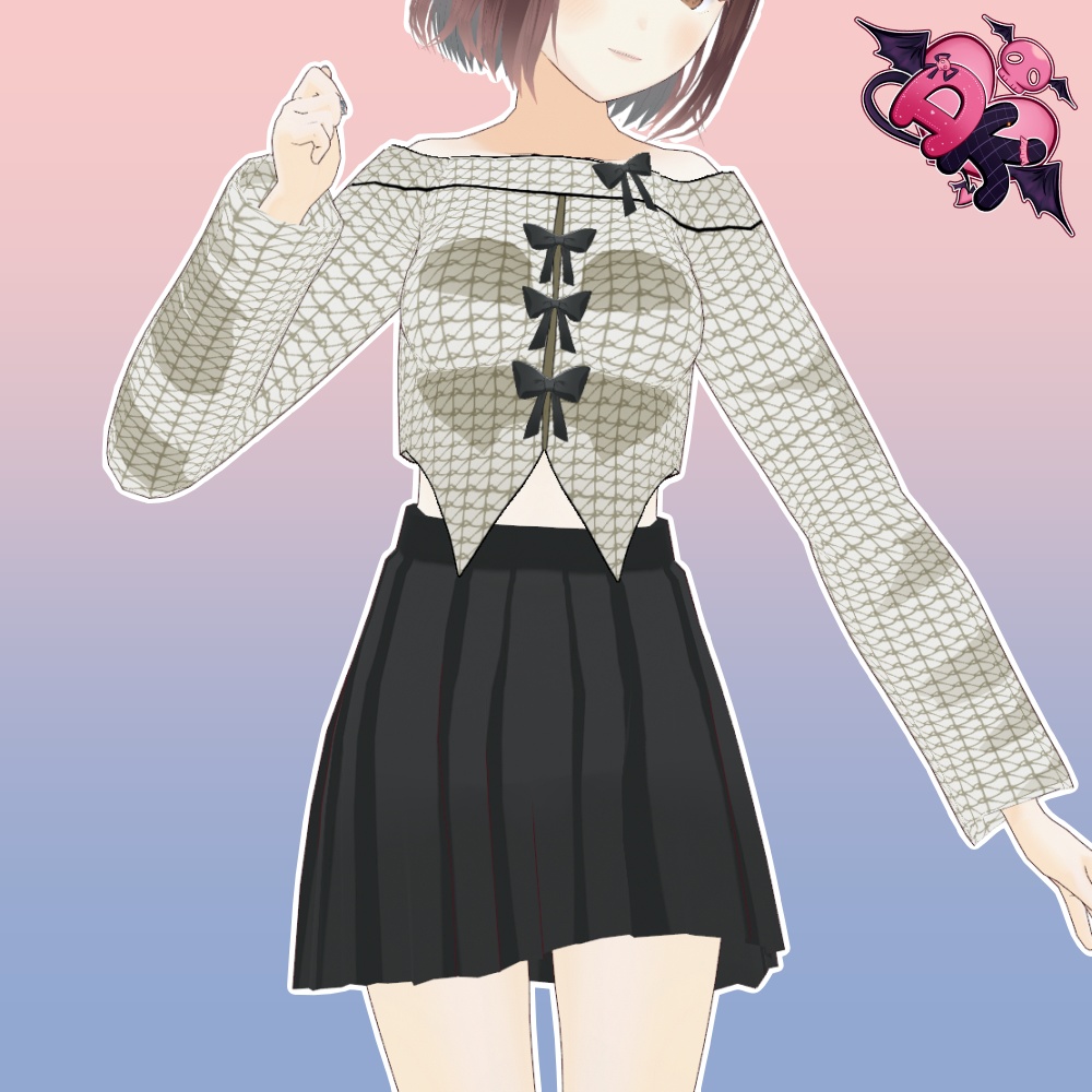 [Free] Casual Shirt With Bows and Skirt