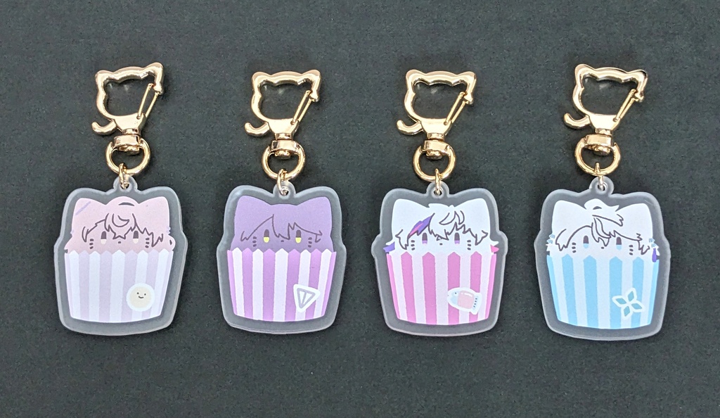 【非公式】ねこちゃんカップケーキ風アクリルキーホルダー