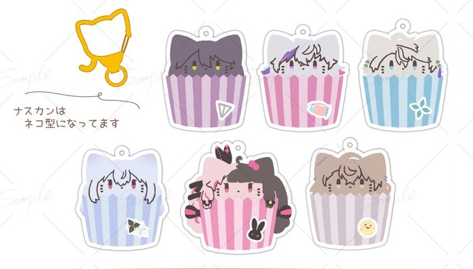 【非公式】ねこちゃんカップケーキ風アクリルキーホルダー