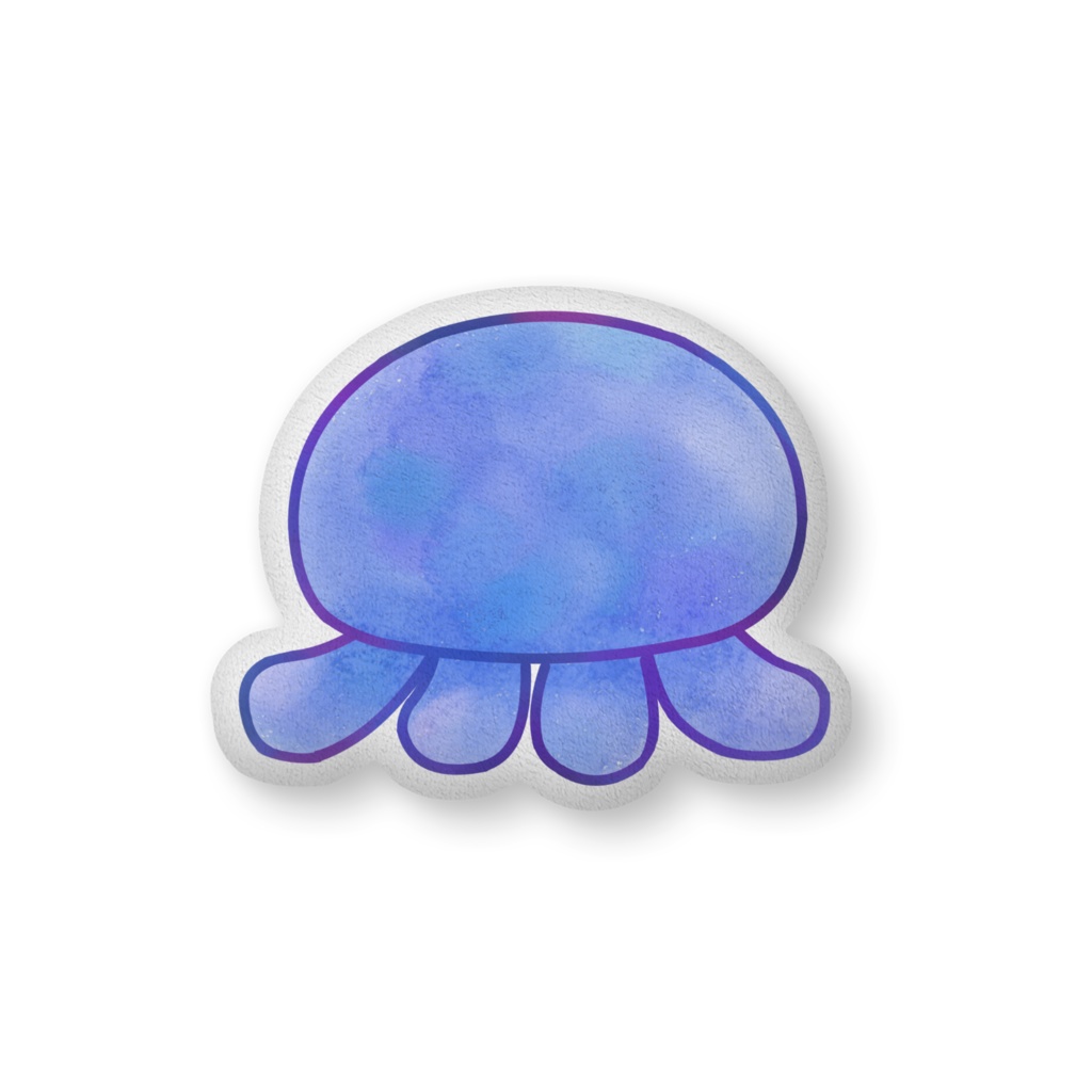 水彩クラゲふかふかクッション