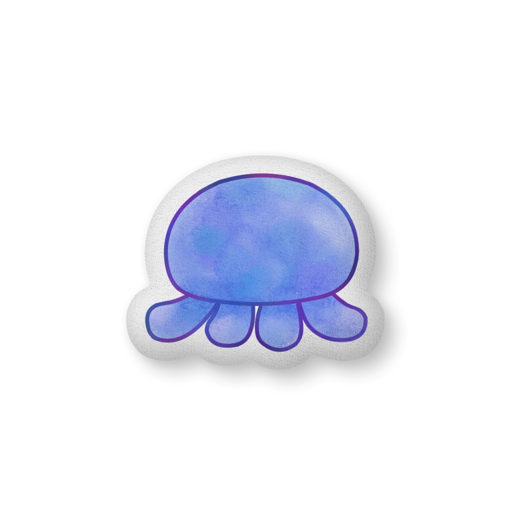 水彩クラゲふかふかクッション